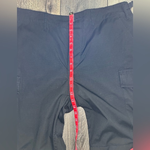 Black Tactical Cargo Pants Adjustable Waist Ripstop Utility Streetwear - Picture 11 of 16